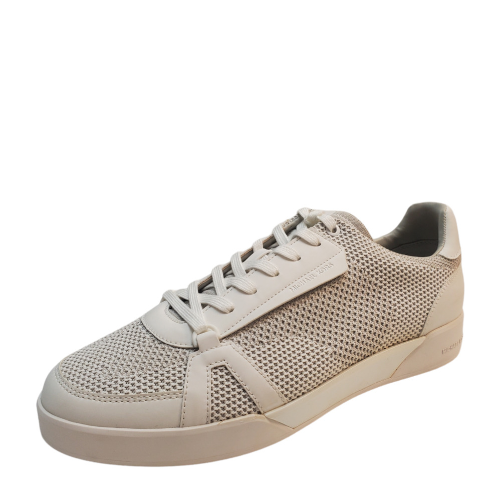 Michael Kors Mens Shoes Adrian Law top Fabric White Sneakers Optic White…
